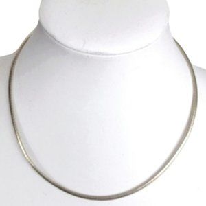 Vintage heavy solid 925 sterling silver snake necklace Italy